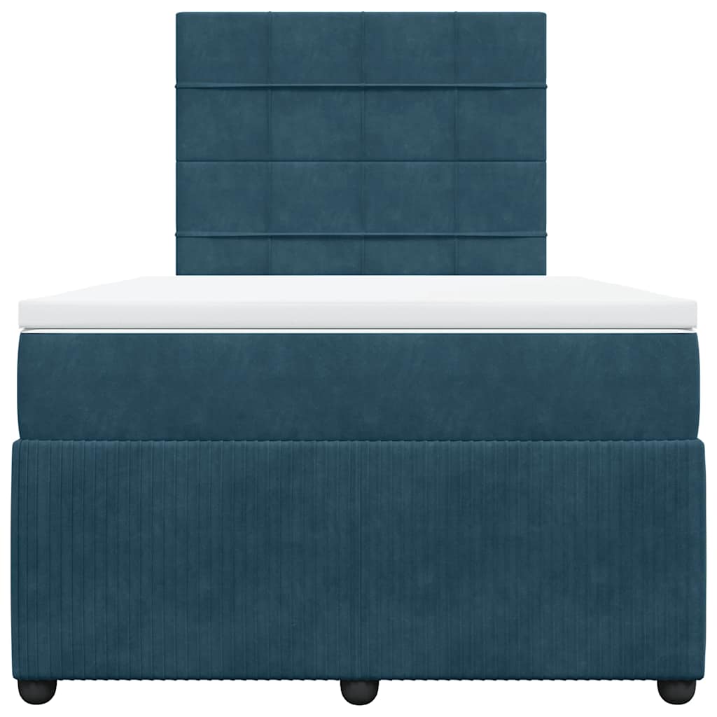 Giroletto a Molle con Materasso Blu 120x200 cm in Velluto | homemem39