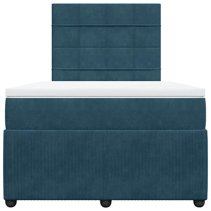 Giroletto a Molle con Materasso Blu 120x200 cm in Velluto | homemem39