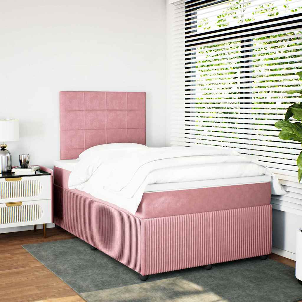 Giroletto a Molle con Materasso Rosa 120x200 cm in Velluto | homemem39