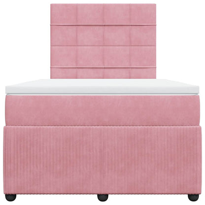 Giroletto a Molle con Materasso Rosa 120x200 cm in Velluto