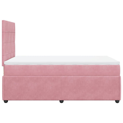 Giroletto a Molle con Materasso Rosa 120x200 cm in Velluto | homemem39
