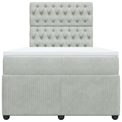 Giroletto a Molle con Materasso Grigio Chiaro 120x200cm Velluto
