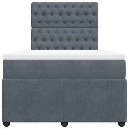 Giroletto a Molle con Materasso Grigio Scuro 120x200 cm Velluto | homemem39