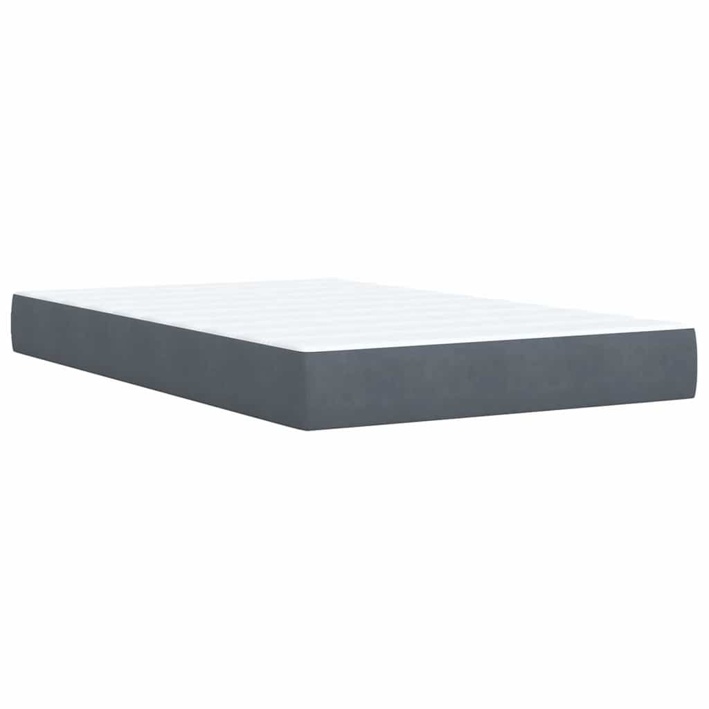 Giroletto a Molle con Materasso Grigio Scuro 120x200 cm Velluto | homemem39