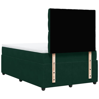 Giroletto a Molle con Materasso Verde Scuro 120x200 cm Velluto