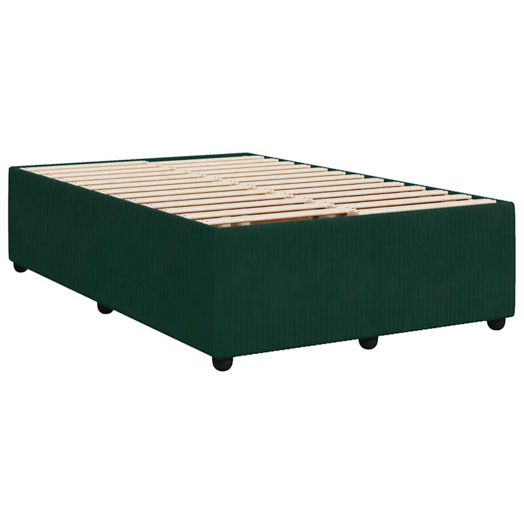 Giroletto a Molle con Materasso Verde Scuro 120x200 cm Velluto