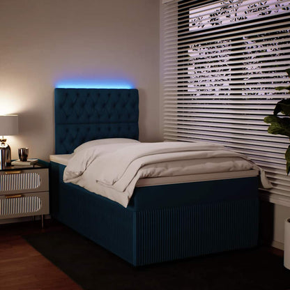 Giroletto a Molle con Materasso Blu 120x200 cm in Velluto