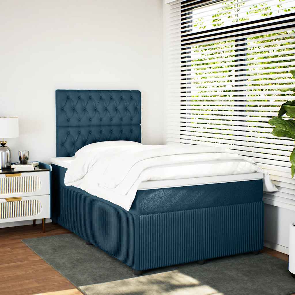 Giroletto a Molle con Materasso Blu 120x200 cm in Velluto | homemem39