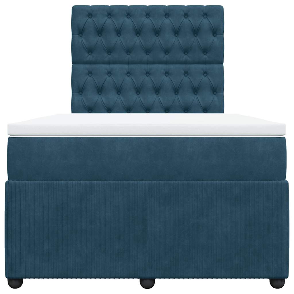 Giroletto a Molle con Materasso Blu 120x200 cm in Velluto | homemem39