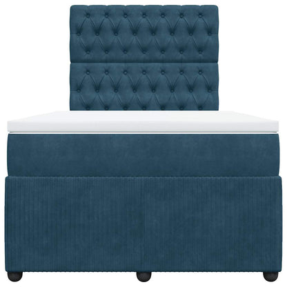 Giroletto a Molle con Materasso Blu 120x200 cm in Velluto | homemem39