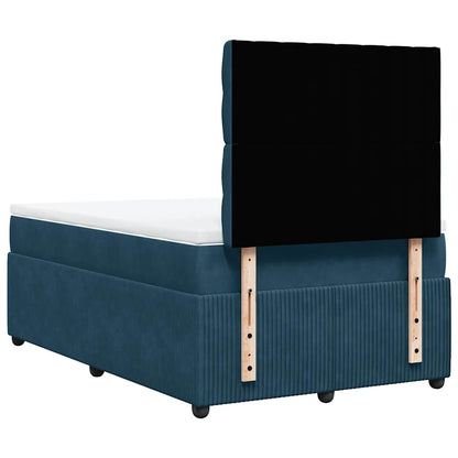 Giroletto a Molle con Materasso Blu 120x200 cm in Velluto