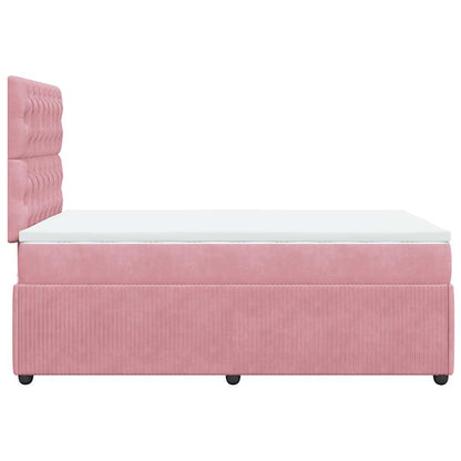Giroletto a Molle con Materasso Rosa 120x200 cm in Velluto | homemem39