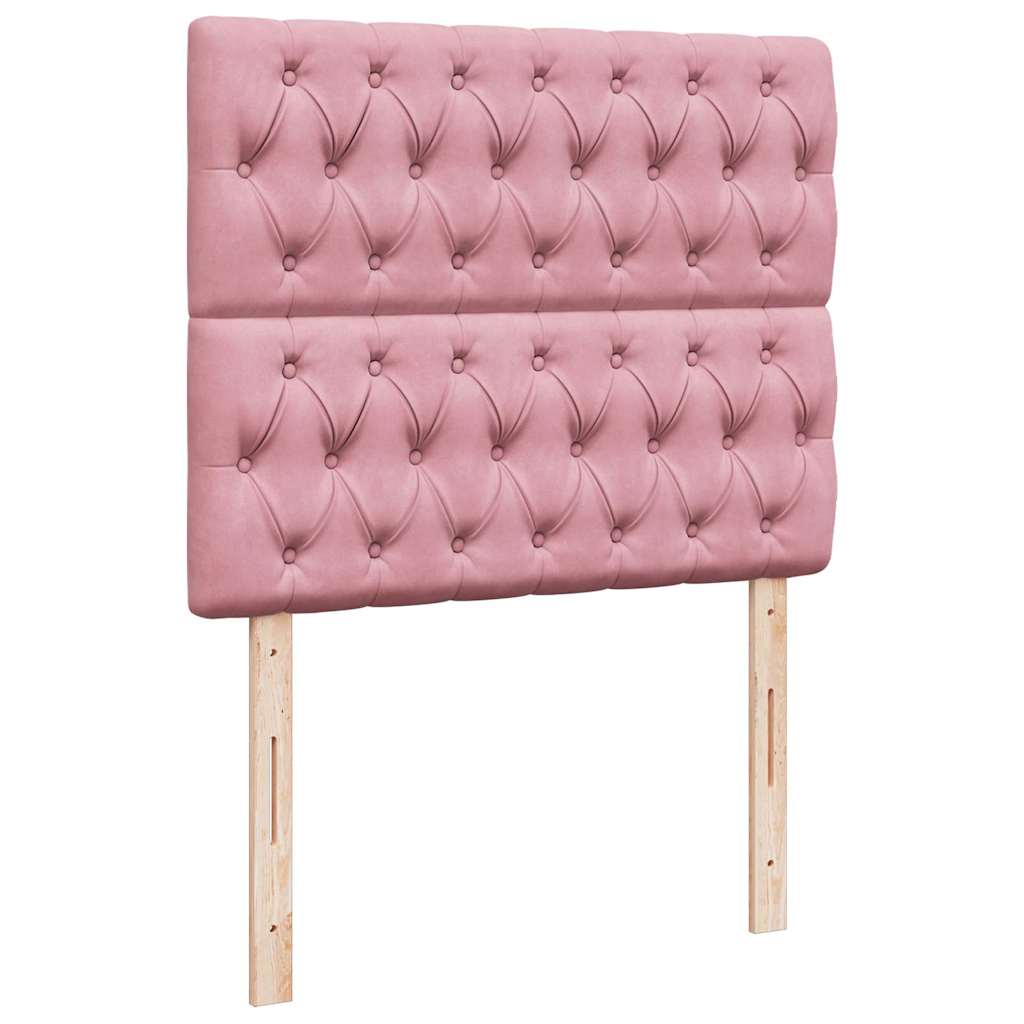 Giroletto a Molle con Materasso Rosa 120x200 cm in Velluto