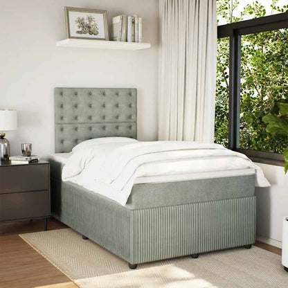 Giroletto a Molle con Materasso Grigio Chiaro 120x200cm Velluto | homemem39