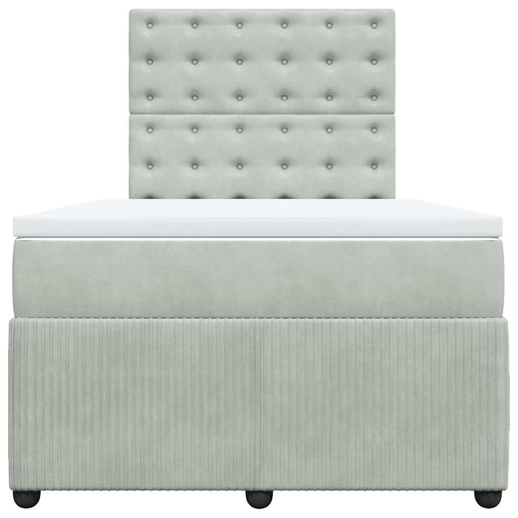 Giroletto a Molle con Materasso Grigio Chiaro 120x200cm Velluto | homemem39