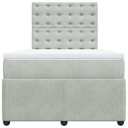 Giroletto a Molle con Materasso Grigio Chiaro 120x200cm Velluto | homemem39