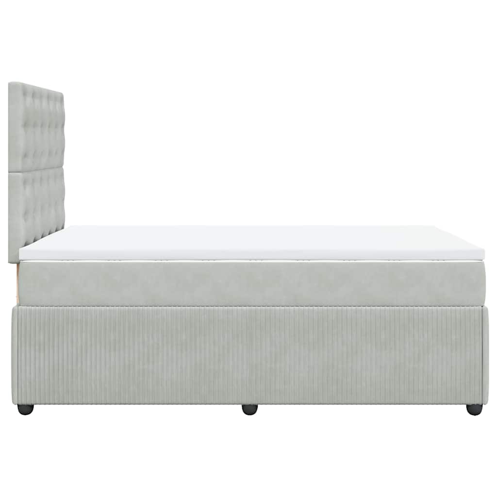 Giroletto a Molle con Materasso Grigio Chiaro 120x200cm Velluto | homemem39