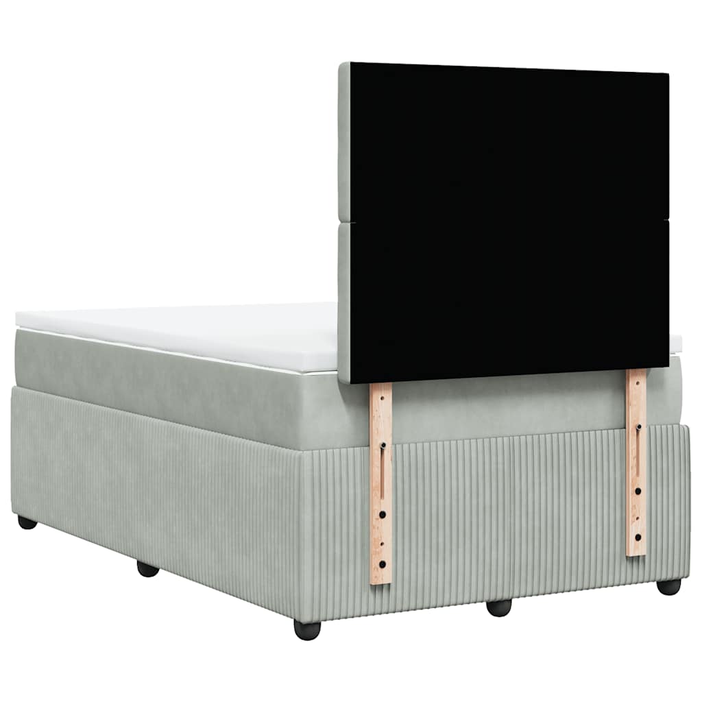Giroletto a Molle con Materasso Grigio Chiaro 120x200cm Velluto | homemem39