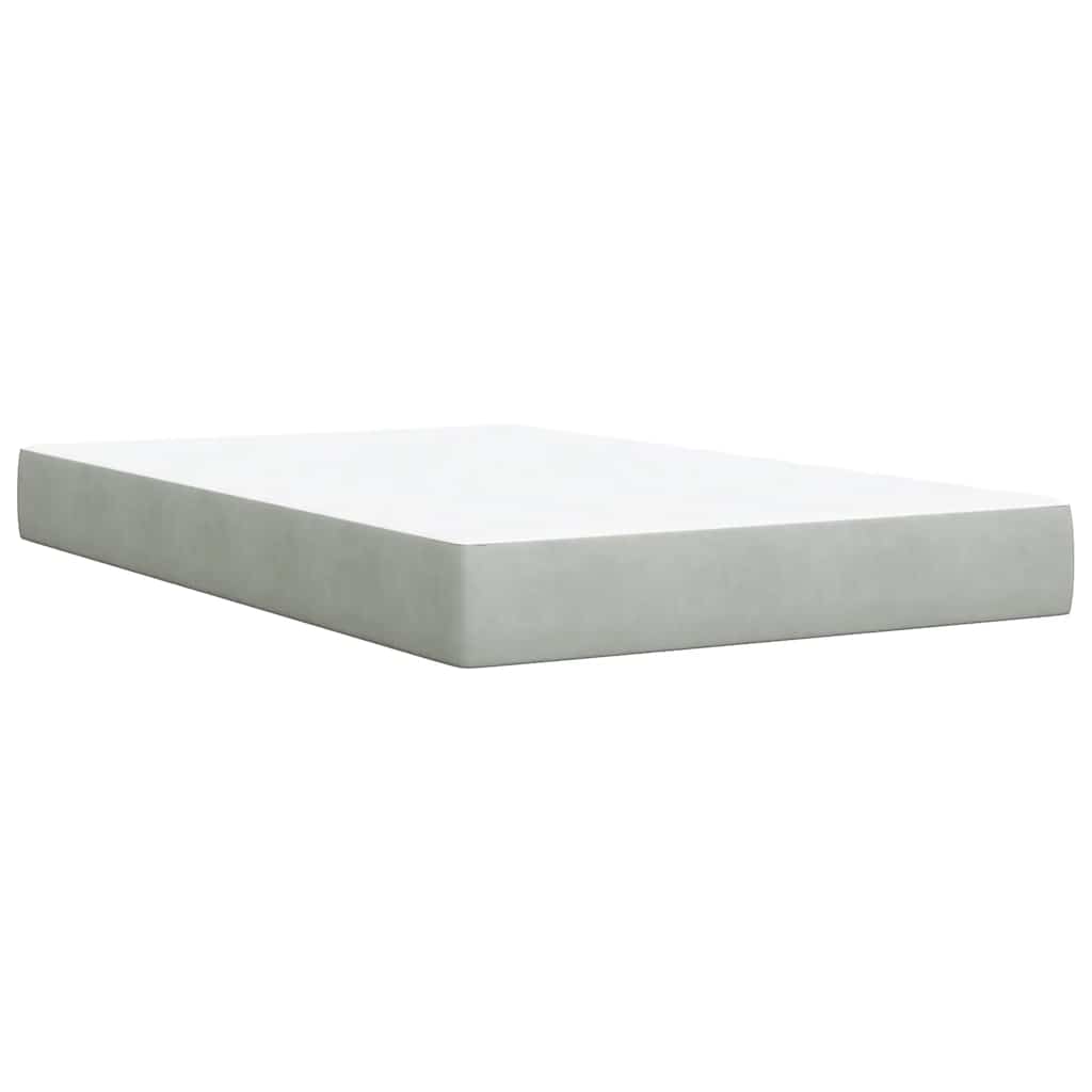 Giroletto a Molle con Materasso Grigio Chiaro 120x200cm Velluto | homemem39