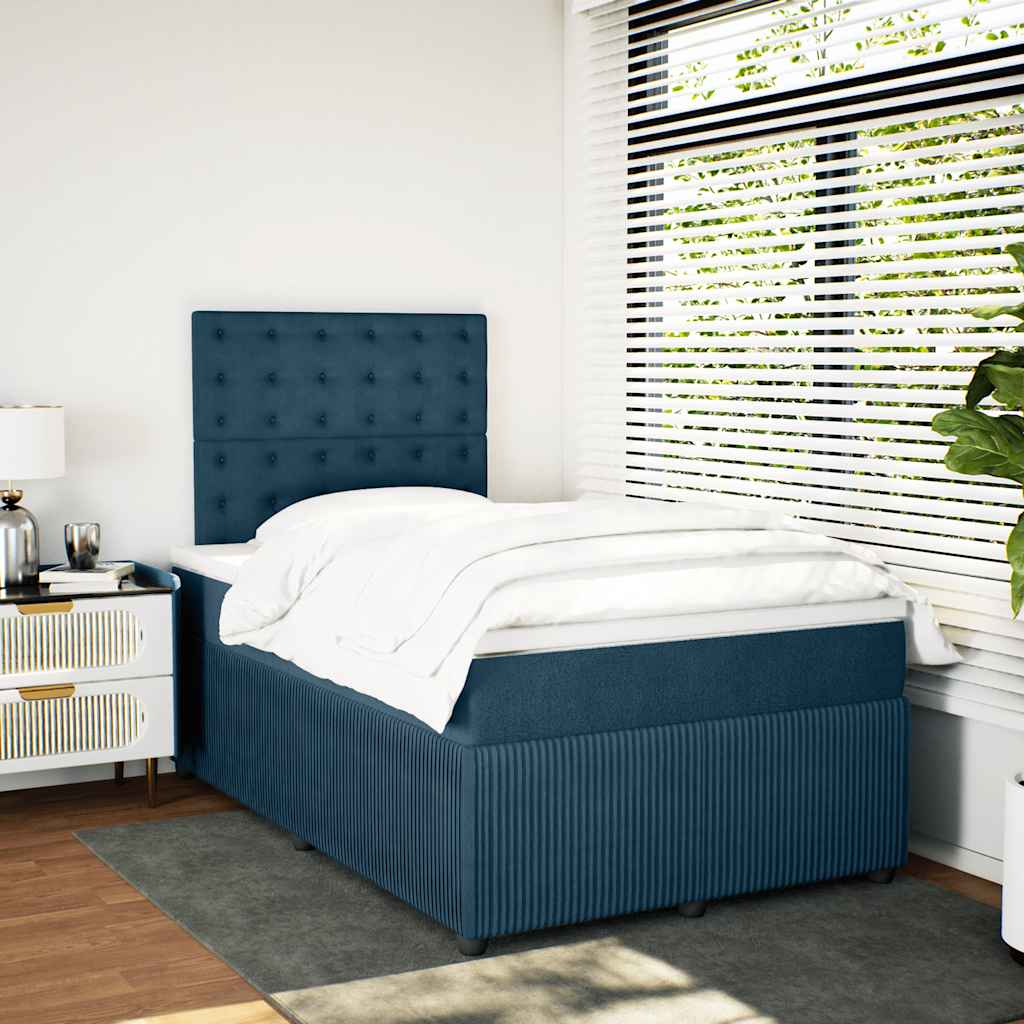 Giroletto a Molle con Materasso Blu 120x200 cm in Velluto | homemem39