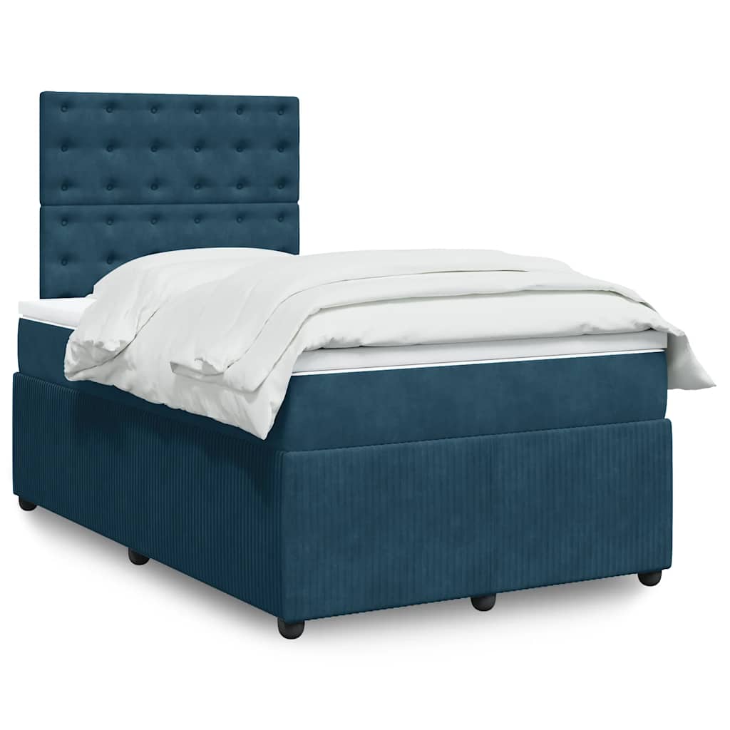 Giroletto a Molle con Materasso Blu 120x200 cm in Velluto | homemem39