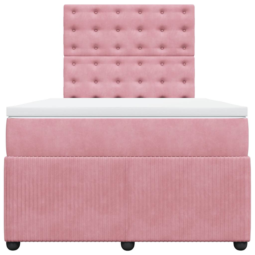 Giroletto a Molle con Materasso Rosa 120x200 cm in Velluto | homemem39