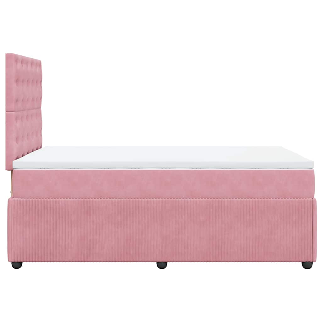 Giroletto a Molle con Materasso Rosa 120x200 cm in Velluto | homemem39