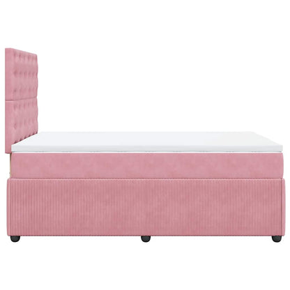 Giroletto a Molle con Materasso Rosa 120x200 cm in Velluto | homemem39