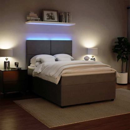 Giroletto a Molle con Materasso Grigio Chiaro 140x190cm Velluto
