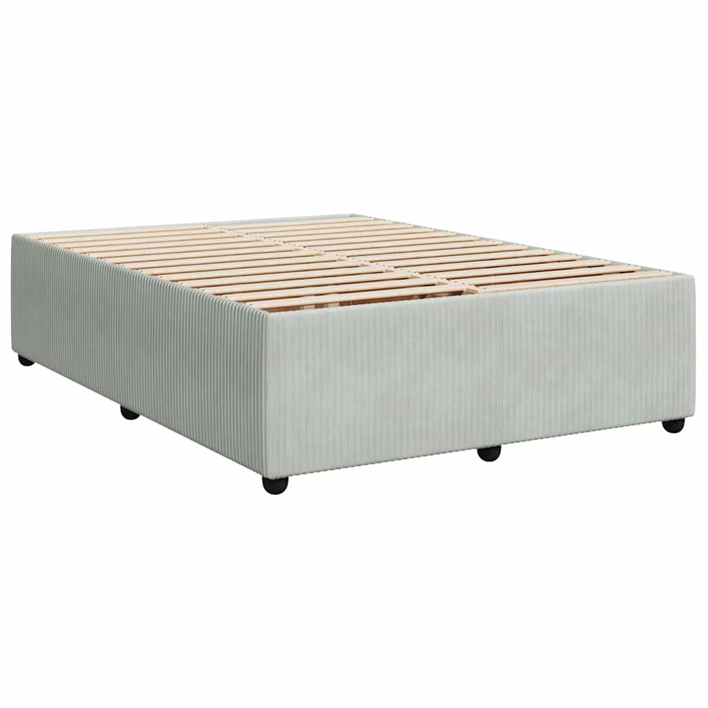 Giroletto a Molle con Materasso Grigio Chiaro 140x190cm Velluto