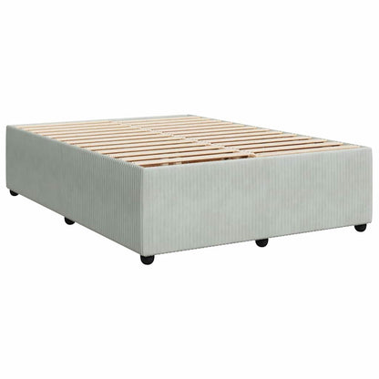 Giroletto a Molle con Materasso Grigio Chiaro 140x190cm Velluto