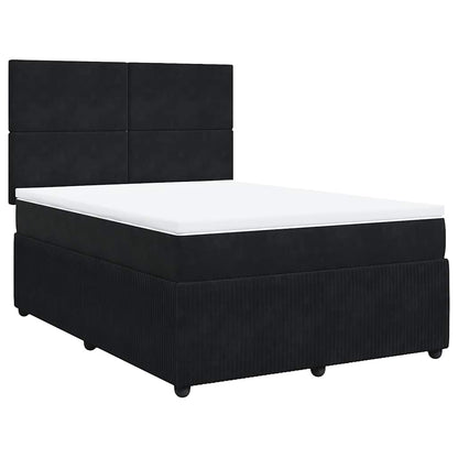 Giroletto a Molle con Materasso Nero 140x190 cm in Velluto | homemem39