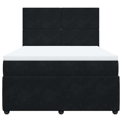 Giroletto a Molle con Materasso Nero 140x190 cm in Velluto | homemem39