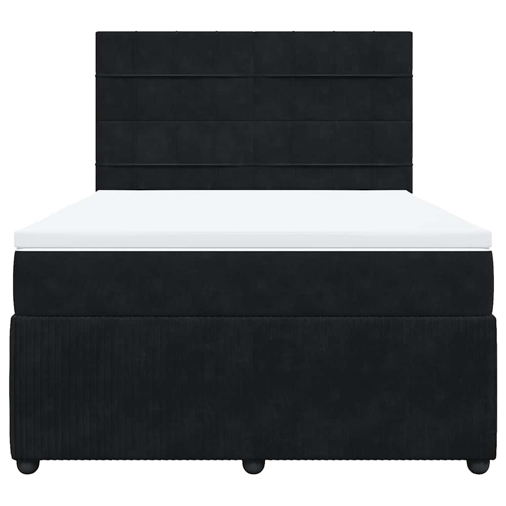 Giroletto a Molle con Materasso Nero 140x190 cm in Velluto | homemem39