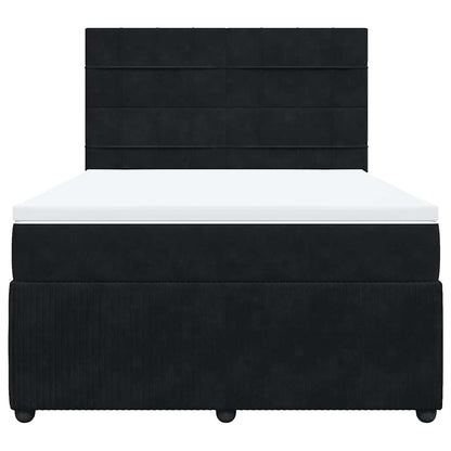 Giroletto a Molle con Materasso Nero 140x190 cm in Velluto | homemem39