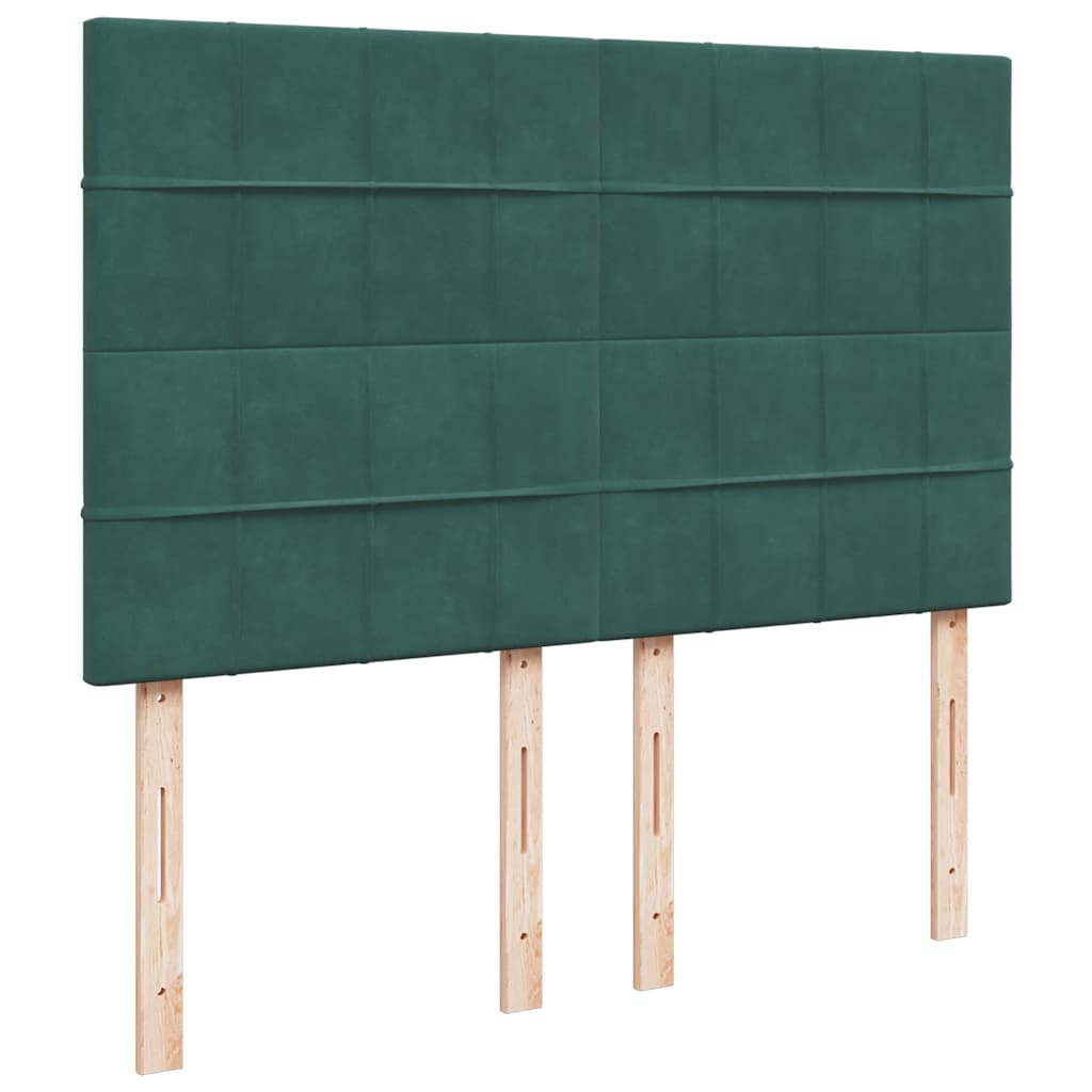 Giroletto a Molle con Materasso Verde Scuro 140x190 cm Velluto - homemem39
