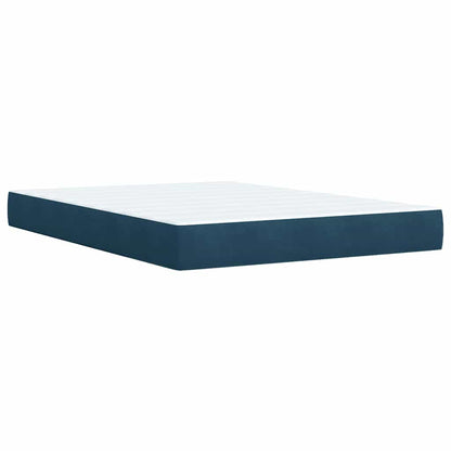 Giroletto a Molle con Materasso Blu 140x190 cm in Velluto