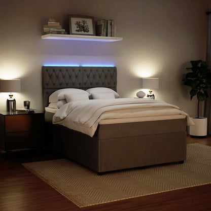 Giroletto a Molle con Materasso Grigio Chiaro 140x190cm Velluto - homemem39