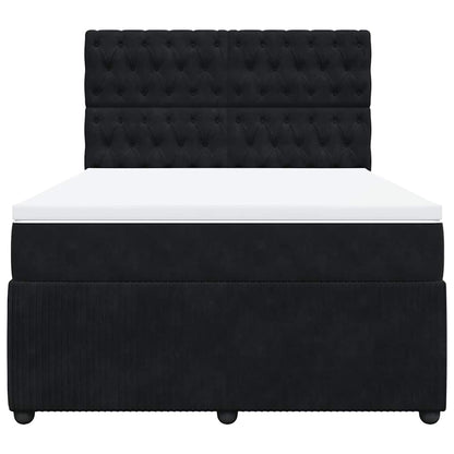 Giroletto a Molle con Materasso Nero 140x190 cm in Velluto