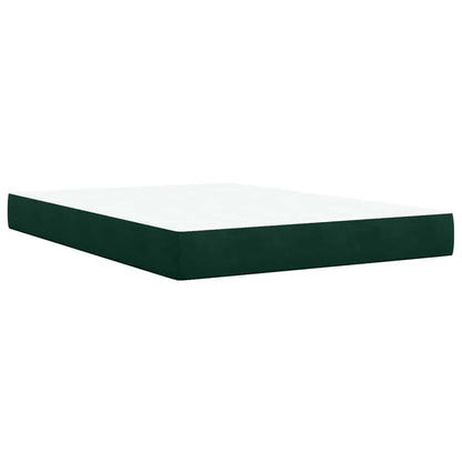 Giroletto a Molle con Materasso Verde Scuro 140x190 cm Velluto