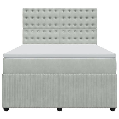 Giroletto a Molle con Materasso Grigio Chiaro 140x190cm Velluto - homemem39