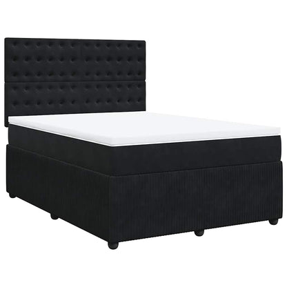 Giroletto a Molle con Materasso Nero 140x190 cm in Velluto | homemem39