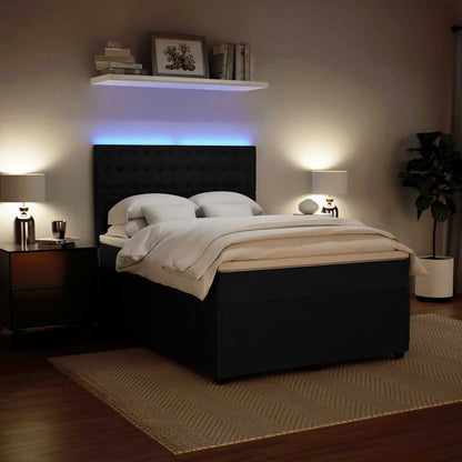 Giroletto a Molle con Materasso Nero 140x190 cm in Velluto | homemem39