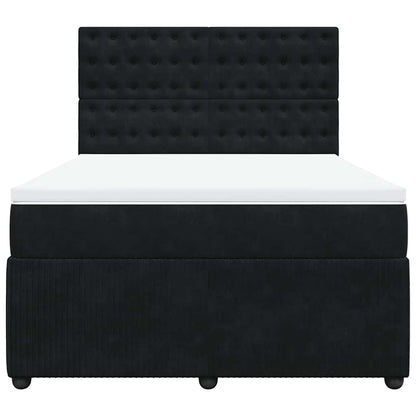 Giroletto a Molle con Materasso Nero 140x190 cm in Velluto | homemem39
