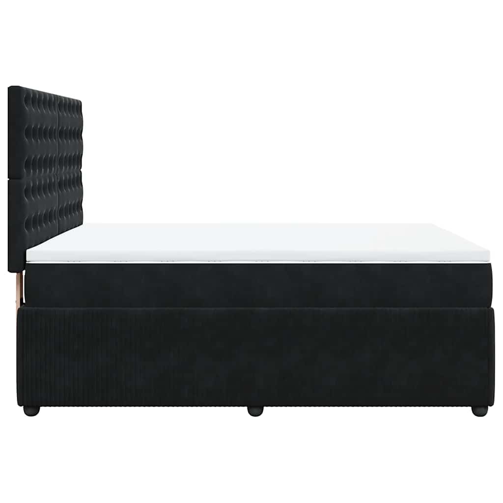 Giroletto a Molle con Materasso Nero 140x190 cm in Velluto | homemem39