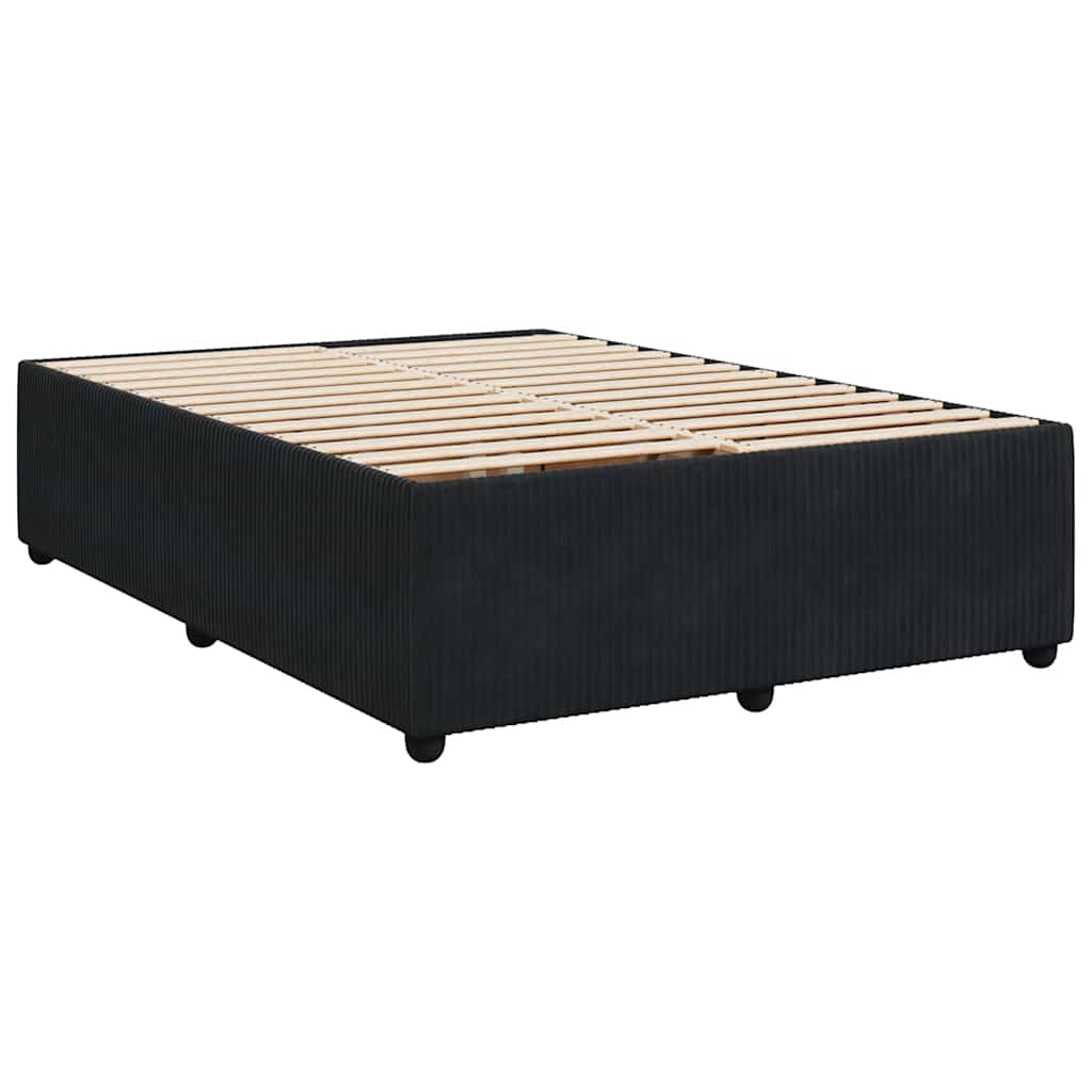 Giroletto a Molle con Materasso Nero 140x190 cm in Velluto | homemem39