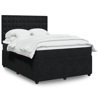 Giroletto a Molle con Materasso Nero 140x190 cm in Velluto | homemem39