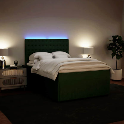 Giroletto a Molle con Materasso Verde Scuro 140x190 cm Velluto - homemem39