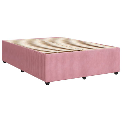 Giroletto a Molle con Materasso Rosa 140x190 cm in Velluto | homemem39