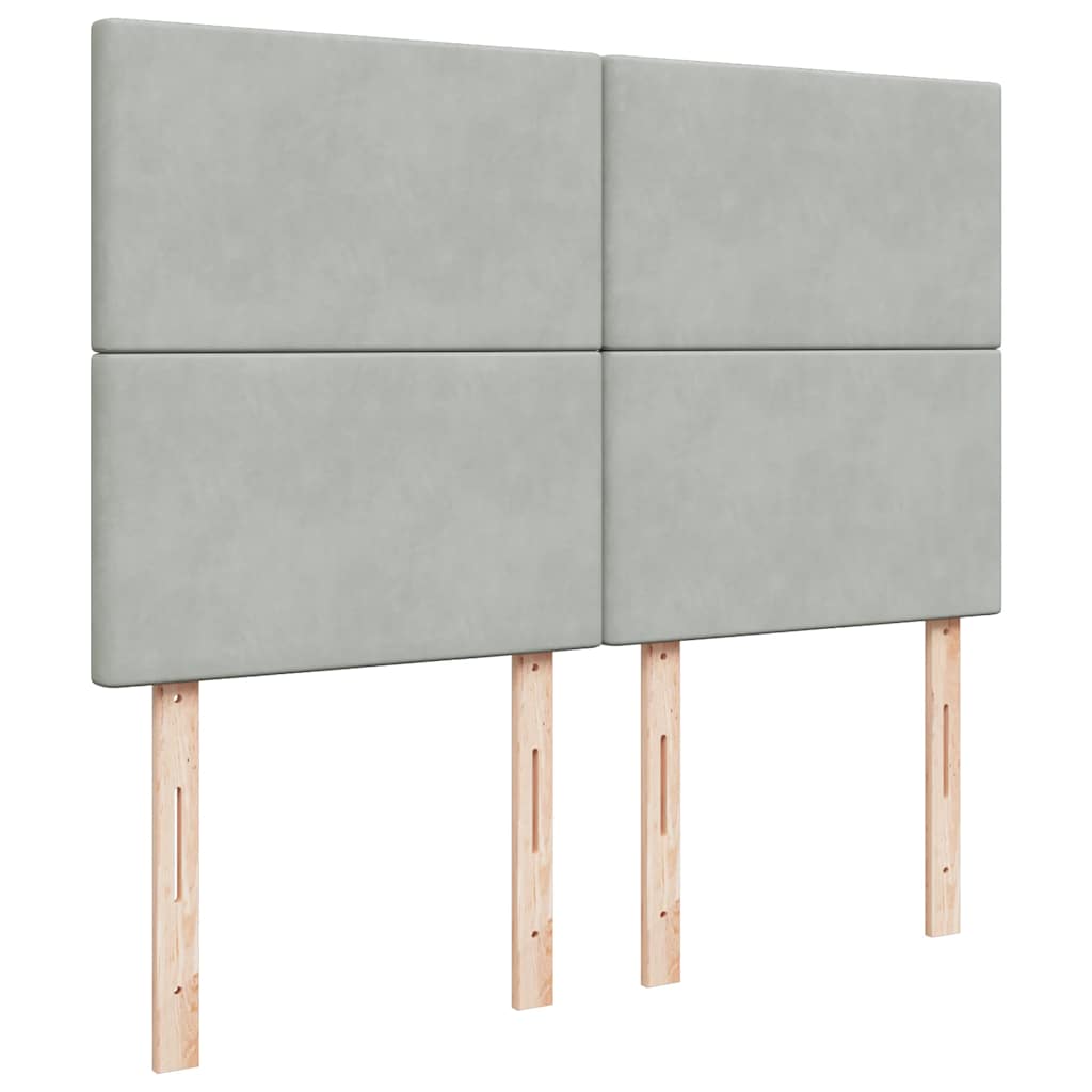 Giroletto a Molle con Materasso Grigio Chiaro 140x200cm Velluto